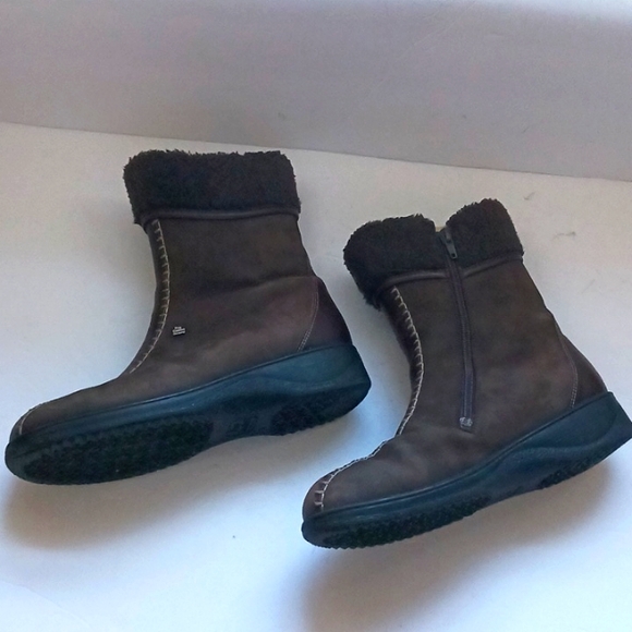 Finn Comfort brown suede with sherpa cuffs and lining ankle boots-sz 5 - Picture 3 of 10